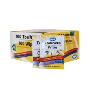 Toalhetes Individuais impregnados com Álcool Etílico 70° - Caixa com 100 unidades